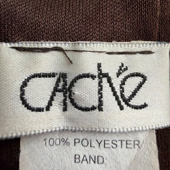 Cache Womens Brown Halter Maxi Gown With Metallic Gold Straps Sz 4 - Picture 9 of 12